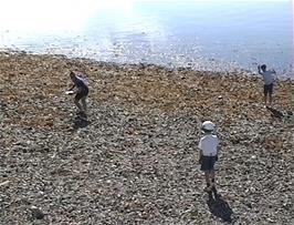 Frisbee on the beach outside Ullapool YH